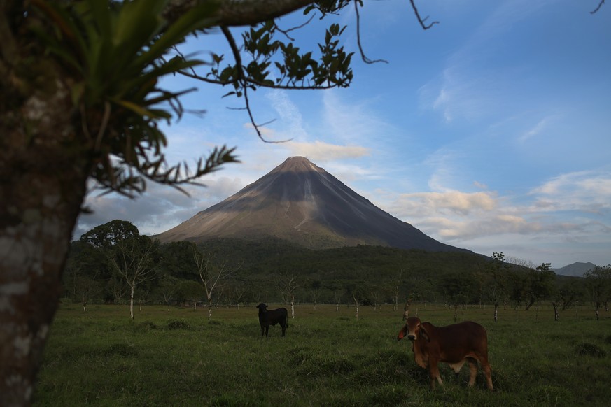 LA FORTUNA, COSTA RICA - MARCH 26: Arenal, a dormant volcano, is seen as the Costa Rican Electricity Institute (ICE) has managed to produce all of the electricity for the nation from renewable energy  ...