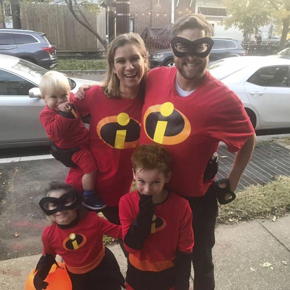 FILE - This undated file image posted on Maeve Kennedy Townsend McKean&#039;s Facebook account shows her with her family, including her son Gideon Joseph Kennedy McKean, bottom right. Maryland authori ...
