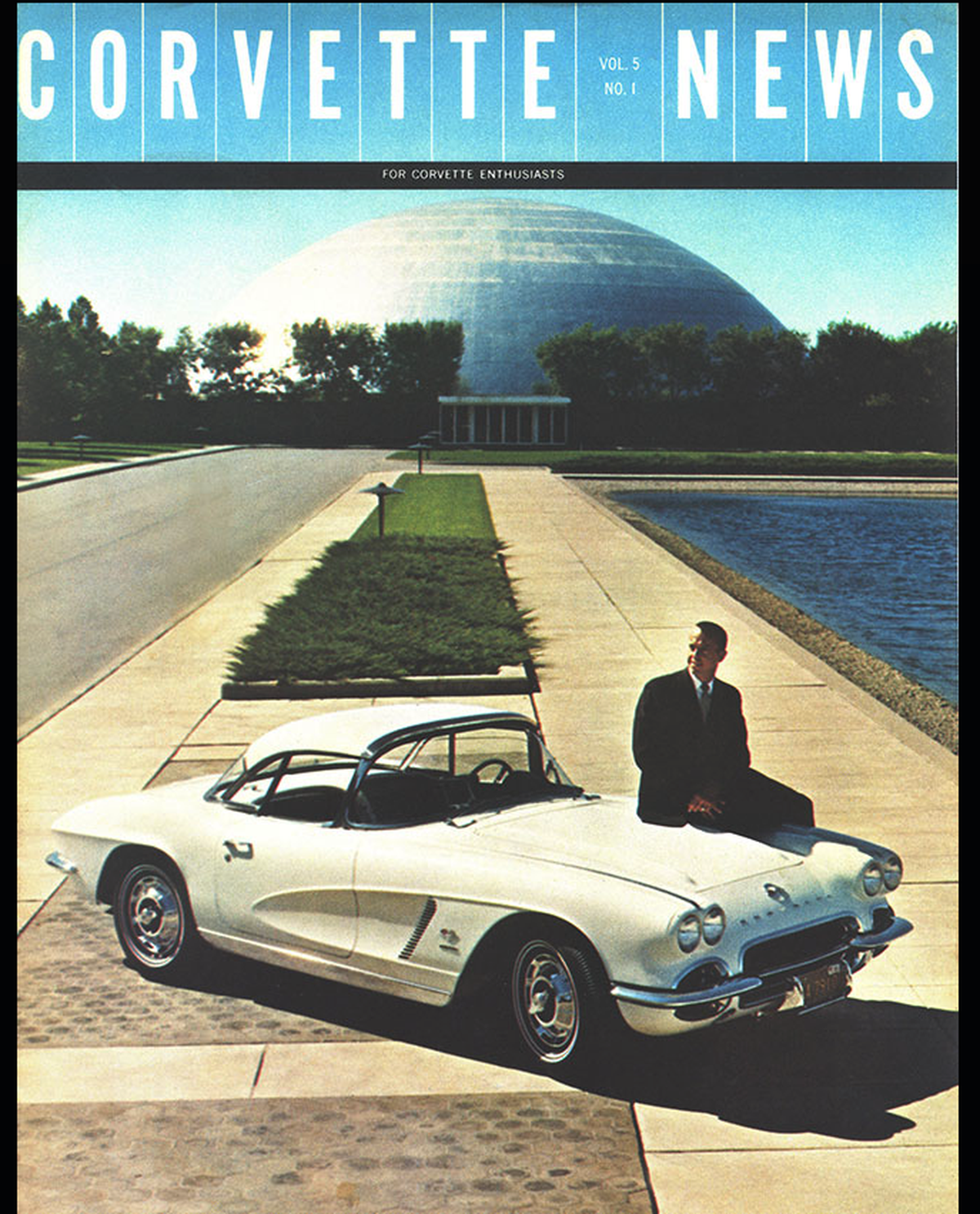 The 1962 issue of Corvette News (Vol .5, No. 1) featured Alan B. Shepard with a white, 1962 Corvette coupe featuring a customized, "space-age" interior. That's the GM Design Center in W ...