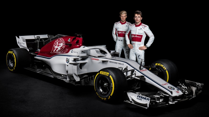 Enthuellung Alfa Romeo Sauber C37 Formel 1 Rennwagen mit Charles Leclerc und Marcus Ericsson. Weiterer Text ueber ots und www.presseportal.ch/de/nr/100018961.(PPR/obs/RACERFISH/Racerfish)