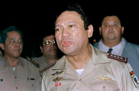 FILE - General Manuel Antonio Noriega speaks to the press in Panama in May 1989. (AP Photo, File)
France Noriega