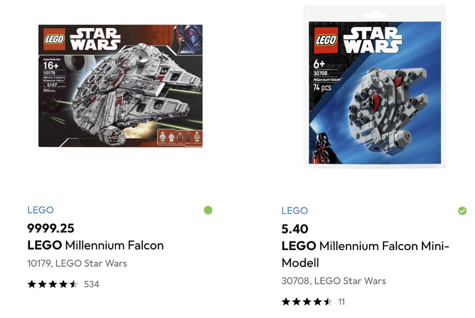 Was an Weihnachten 2025 am häufigsten verschenkt wird: zum Beispiel Millennium Falcons aus Star Wars.