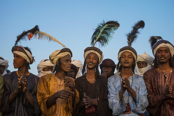 Wodaabe-Männer bei einem Gerewol 2014.