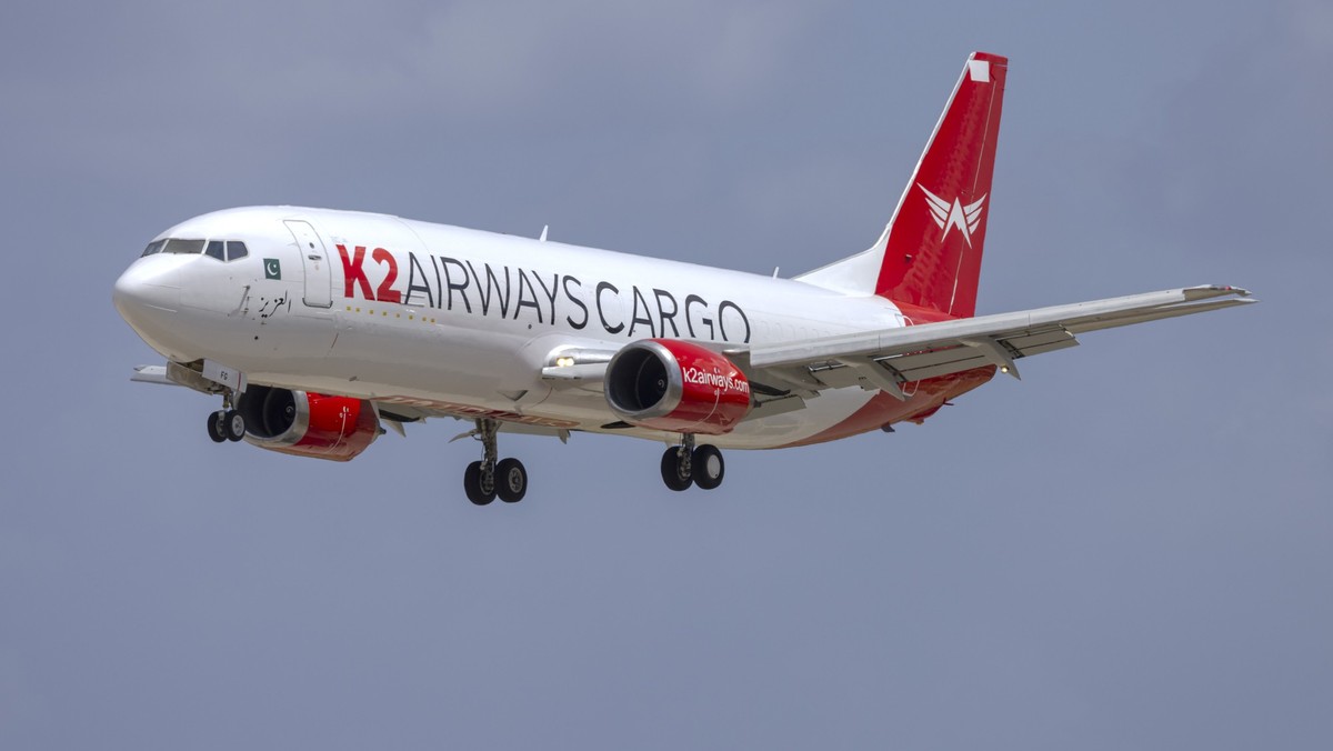 Luqa, Malta - April 19, 2024: K2 Airways Cargo Boeing 737-4M0(SF) (Reg: VP-CFG), was OE-IAT with ASL Airlines. Will be registered AP-BOI.
