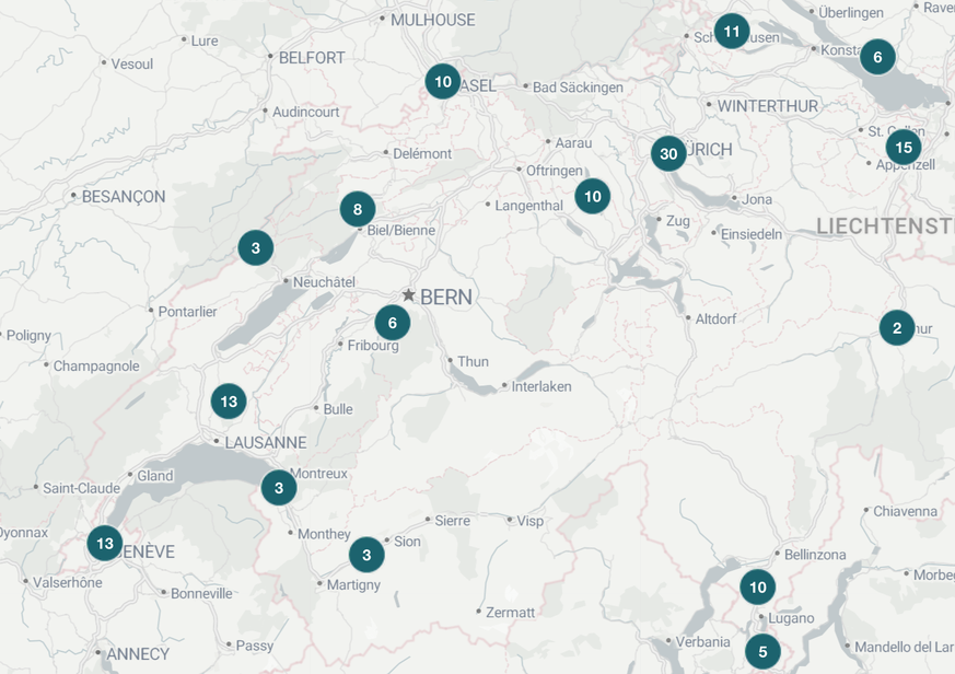 Bitcoin-Verkaufsstellen in der Schweiz.