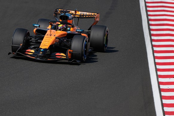 McLaren driver Oscar Piastri of Australia steers his car during the Formula One Hungarian Grand Prix auto race, at the Hungaroring racetrack in Mogyorod, near Budapest, Hungary, Sunday, July 26, 2026. ...