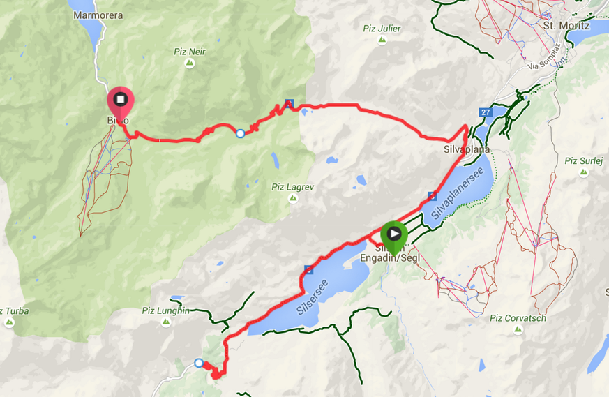 Die vierte Etappe von Sils nach Bivio.&nbsp;Hier geht es zum Livetracking.