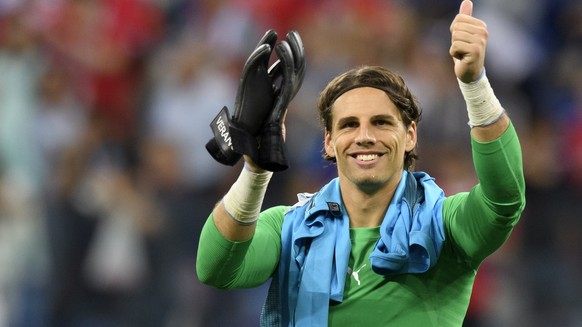 epa06845898 Switzerland&#039;s goalkeeper Yann Sommer, reacts after the FIFA World Cup 2018 group E preliminary round soccer match between Switzerland and Costa Rica in Nizhny Novgorod, Russia, 27 Jun ...