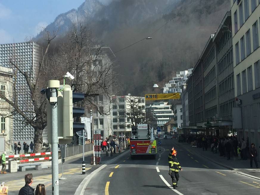 Rauch über der Stadt Chur.