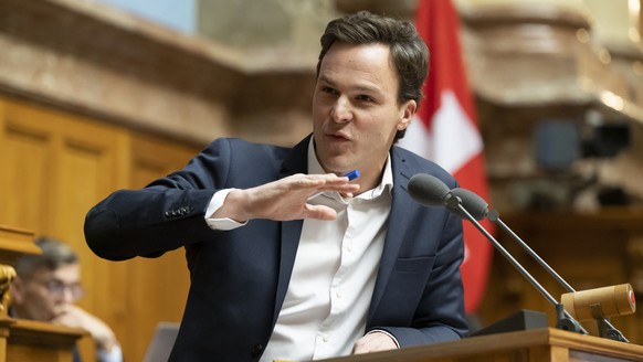 Bastien Girod, GP-ZH, spricht waehrend der Wintersession der Eidgenoessischen Raete, am Donnerstag, 8. Dezember 2022 im Nationalrat in Bern. (KEYSTONE/Anthony Anex)