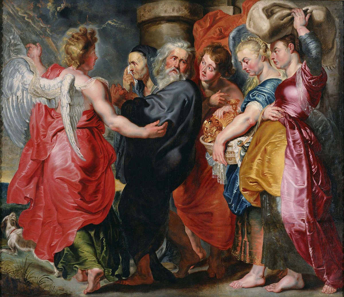 «Die Flucht von Lot und seiner Familie aus Sodom», gemalt von Jacob Jordaens, um 1620.