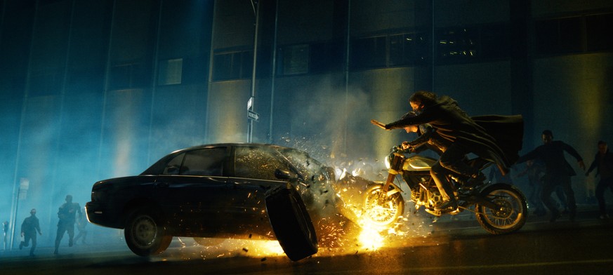 This image released by Warner Bros. Pictures shows a scene from &quot;The Matrix Resurrections.&quot; (Warner Bros. Pictures via AP)