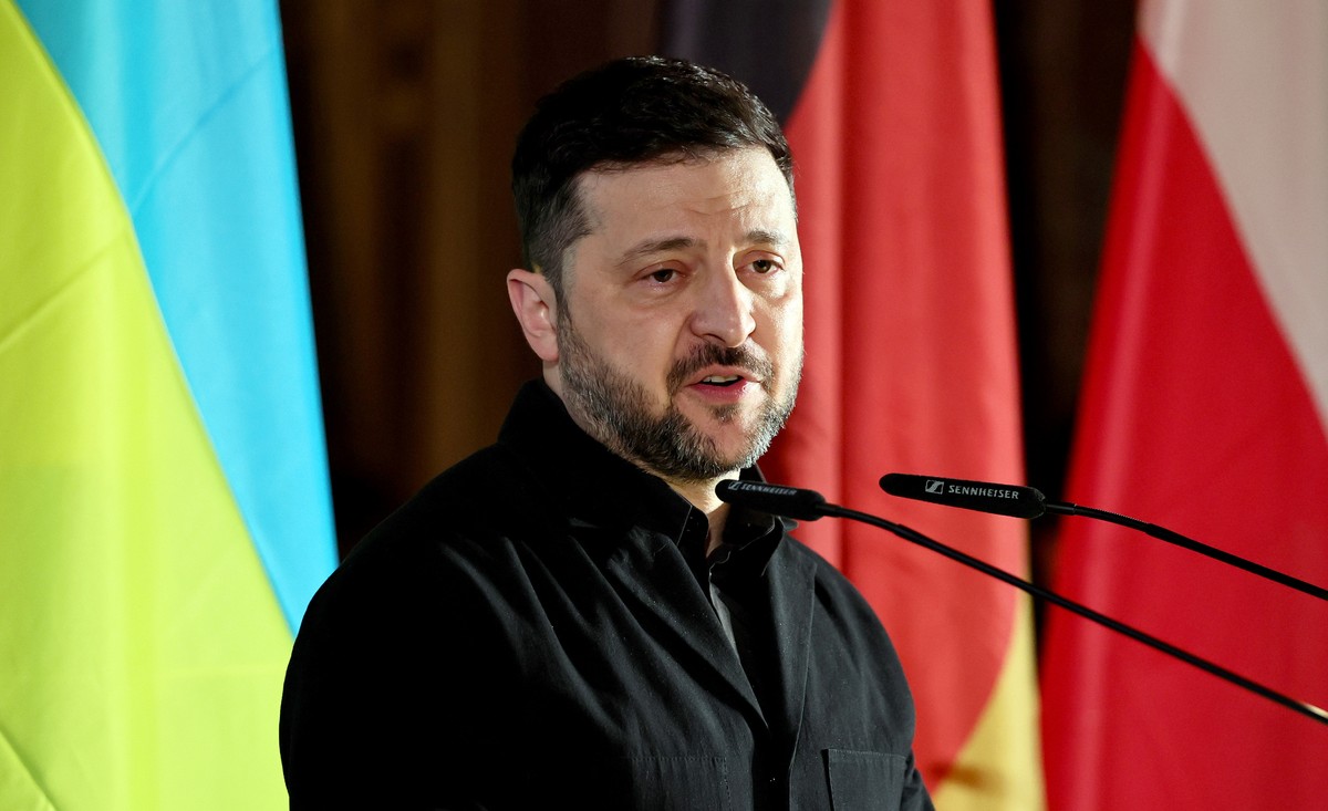 epa12740638 Ukrainian President Volodymyr Zelensky speaks after receiving the Ewald von Kleist Award at the 62nd Munich Security Conference (MSC) in Munich, Germany, 14 February 2026. Ukrainian Presid ...