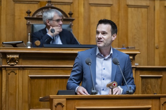 Patrick Haessig, GLP-ZH, spricht zur Grossen Kammer, an der Sommersession der Eidgenoessischen Raete, am Donnerstag, 13. Juni 2024 im Nationalrat in Bern. (KEYSTONE/Alessandro della Valle)