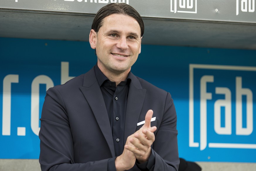 ARCHIV - ZUR VERPFLICHTUNG VON GERARDO SEOANE ALS NEUER YB-TRAINER, AM FREITAG, 01. JUNI 2018, STELLEN WIR IHNEN FOLGENDES BILDMATERIAL ZUR VERFUEGUNG ----- Luzerns Trainer Gerardo Seoane beim Super L ...