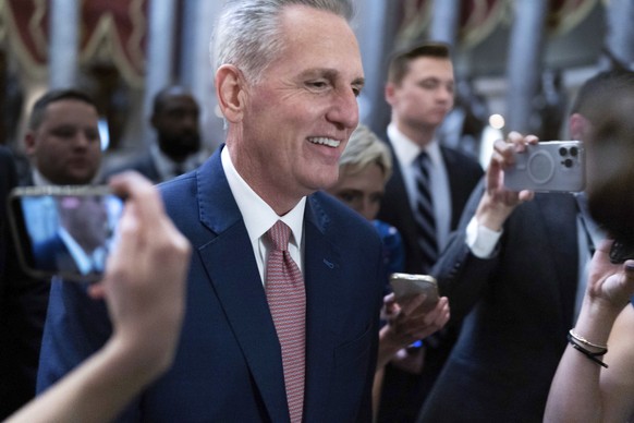 Speaker of the House Kevin McCarthy, R-Calif., walks to his office at Capitol Hill, Tuesday, May 30, 2023, in Washington. (AP Photo/Jose Luis Magana)
Kevin McCarthy