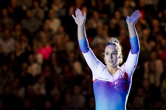 ARCHIVBILD ZUM KREUNZBANDRISS VON GIUALI STEINGRUBER, AM MONTAG, 9. JULI 2018 - Switzerland's Giulia Steingruber after competing in the Women's Floor Exercise during the Swiss Cup 2017 in ar ...