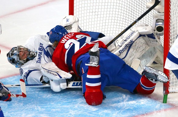 Kein Durchkommen bei&nbsp;Ben Bishop: Die «Canadiens» bissen sich in der zweiten Runde der vergangenen Playoffs an Tampa Bay Lightning die Zähne aus.&nbsp;