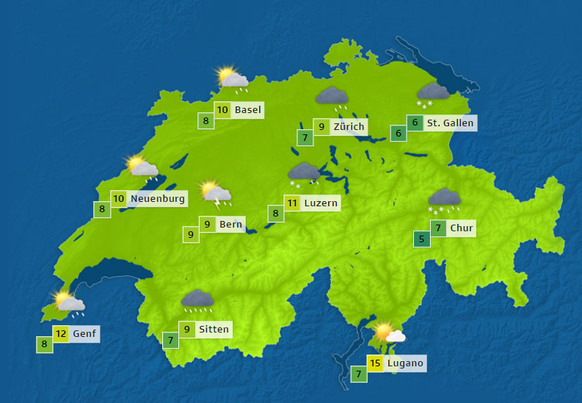 Die Wetterprognose für Dienstag.