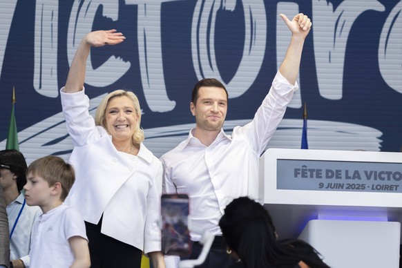 Mormant-sur-Vernisson, France June 9, 2025 - Fete de la victoire meeting, gathering the Patriots for Europe group in the European Parliament. The event marks the first anniversary of the 2024 European ...