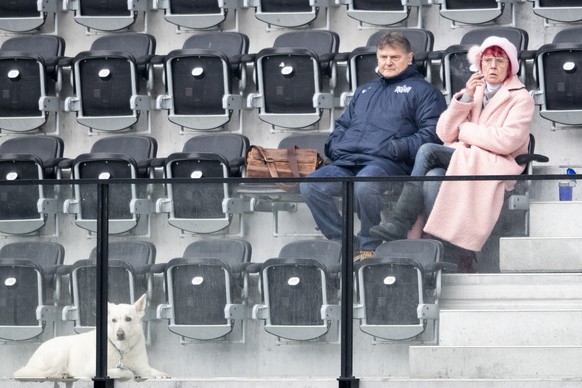 Zuerichs Praesident Ancillo Canepa und seine Frau Heliane in einem Testspiel zwischen dem FC Zuerich und dem FC Schaffhausen Lipo Park in Schaffhausen, am Montag, 6. Januar 2020. (KEYSTONE/Ennio Leanz ...