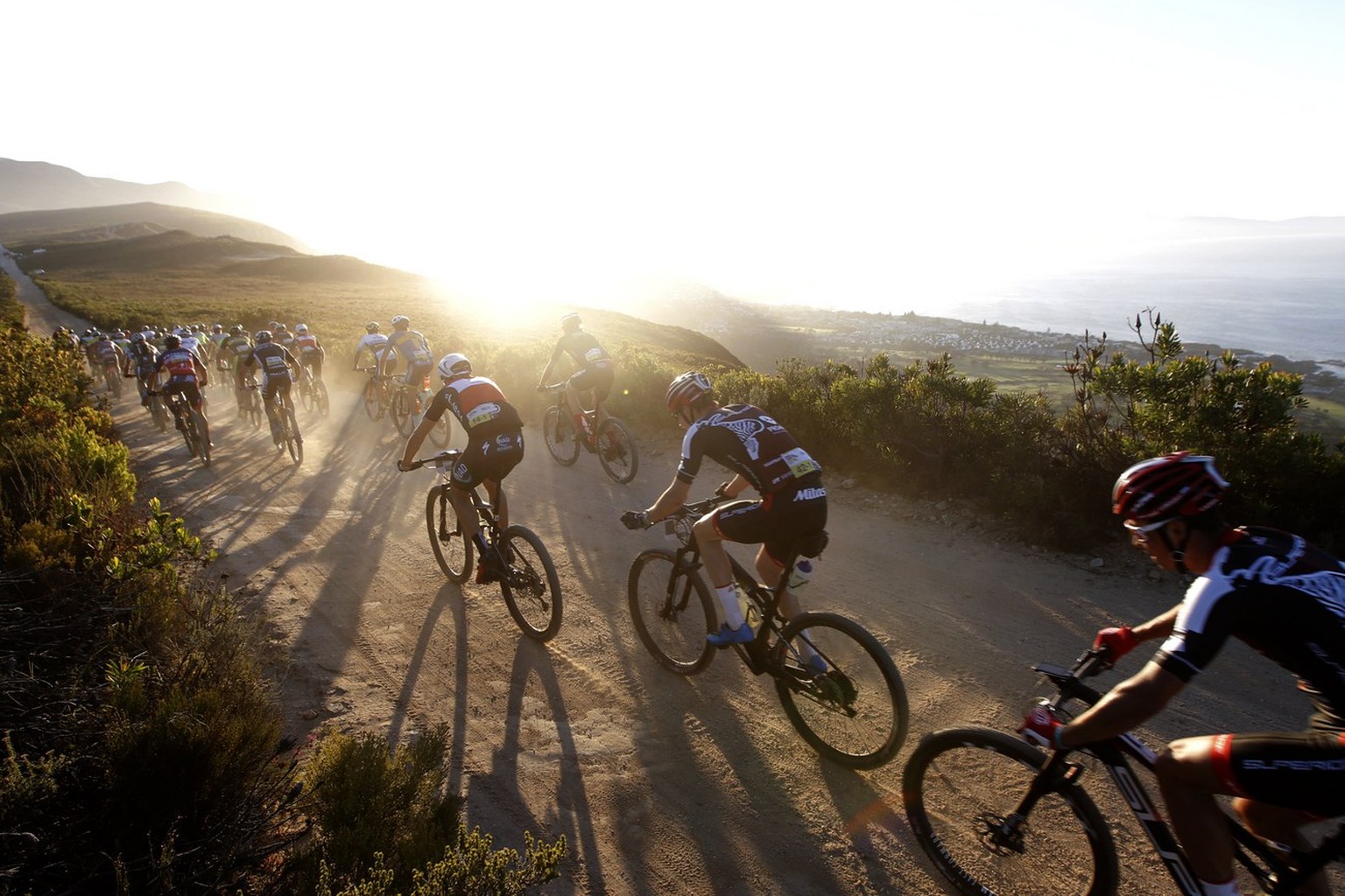 epa06255906 YEARENDER 2017 MARCH.Participants of the professional peleton in action during Stage 1 of the 2017 ABSA Cape Epic mountain bike stage race over 101km, Hermanus, South Africa, 20 March 2017 ...