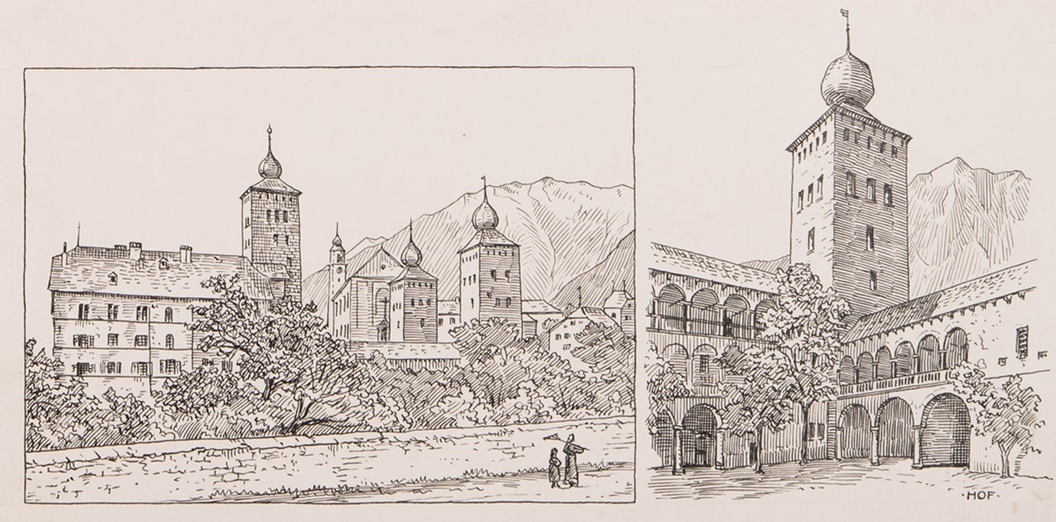 Handzeichnungen des Stockalper Palasts von Roland Anheisser, Bern 1906-1910.
https://permalink.nationalmuseum.ch/100123635