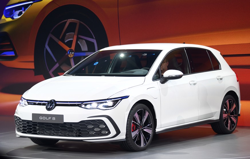epa07946318 The new Volkswagen Golf VIII car is presented in Wolfsburg, northern Germany, 24 October 2019. Production of the Golf model started in 1974, since then more than 36 million cars were built ...