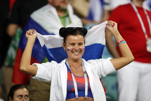 epa06872041 A fan of Russia before the FIFA World Cup 2018 quarter final soccer match between Russia and Croatia in Sochi, Russia, 07 July 2018.

(RESTRICTIONS APPLY: Editorial Use Only, not used in ...