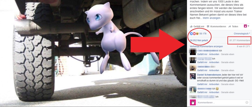 Hier gewinnst du garantiert kein seltenes Pokémon! Über 80'000 Pokémon-Go-Fans fallen auf Facebook-Fake herein