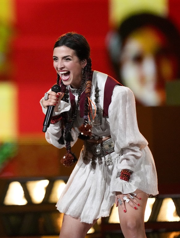 LADANIVA of Armenia performs the song Jako during the second semi-final at the Eurovision Song Contest in Malmo, Sweden, Thursday, May 9, 2024. (AP Photo/Martin Meissner)
LADANIVA