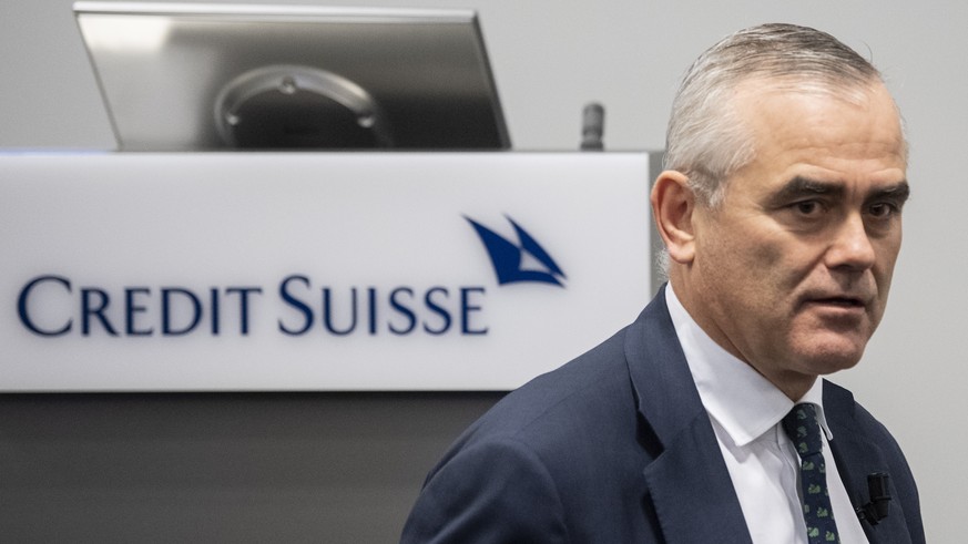 File - In this Thursday, Feb. 13, 2020 file photo, Thomas Gottstein, the CEO of the Swiss bank Credit Suisse, prior the press conference of the full-year results of 2019 in Zuerich, Switzerland. Switz ...