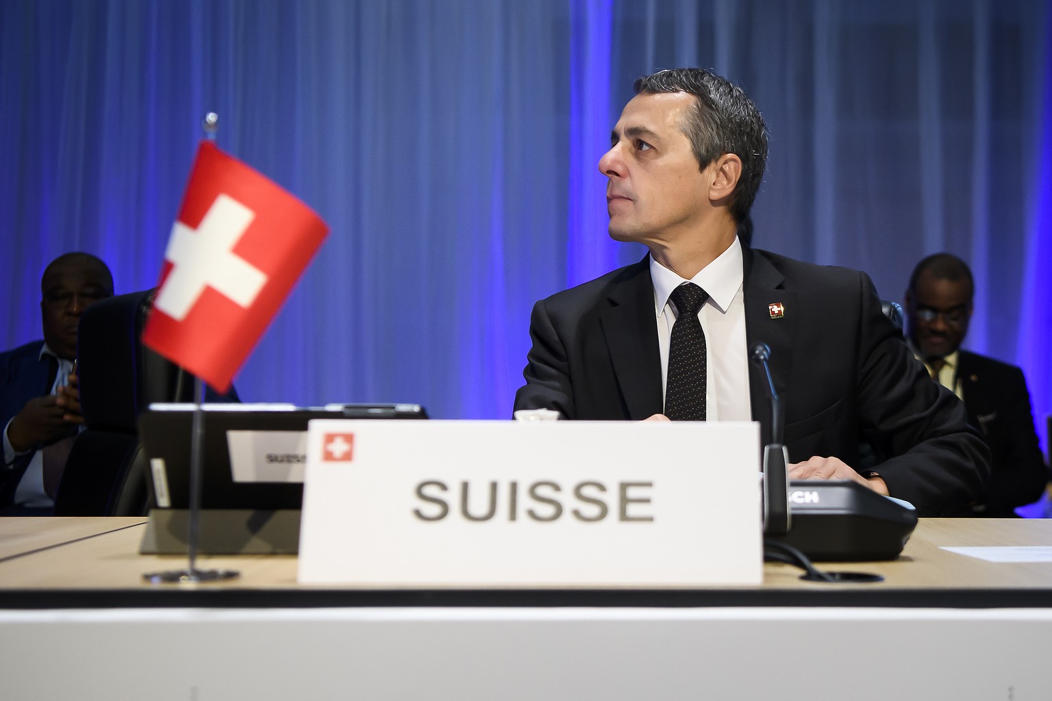 Swiss Federal Councillor Ignazio Cassis, pictured at the Ministerial Conference of La Francophonie in Monaco, Thursday, October 31, 2019. The Swiss Federal Councillor Ignazio Cassis will attend the an ...