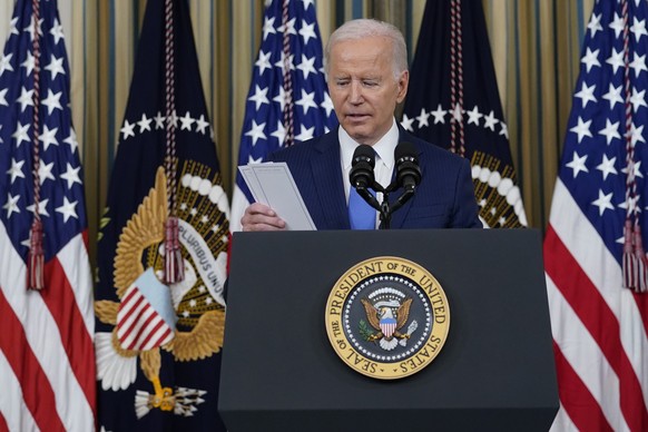 President Joe Biden speaks in the State Dining Room of the White House in Washington, Wednesday, Nov. 9, 2022. (AP Photo/Susan Walsh)
Joe Biden