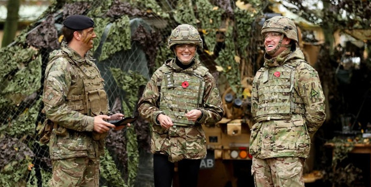 DEREHAM, ENGLAND - NOVEMBER 8: Catherine, Princess of Wales visits The Queen's Dragoon Guards Regiment for the first time as their Colonel in Chief on November 8, 2023 in Dereham, England. (Photo ...