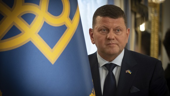 Former Commander-in-Chief of Ukraine&#039;s Armed Forces and Ambassador to the UK, Valerii Zaluzhnyi looks on before the meeting of Britain&#039;s Foreign Secretary David Lammy and Ukraine&#039;s Pres ...