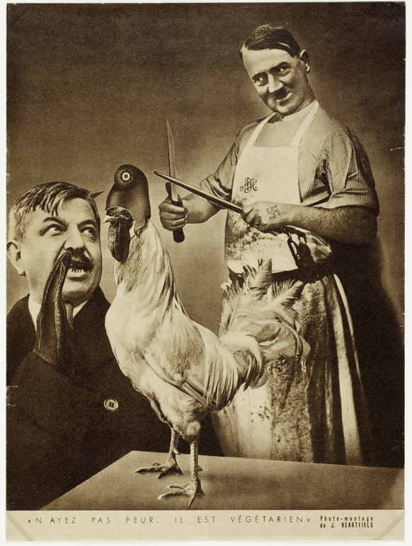 Fotomontage von John Heartfield, Keine Angst, er ist Vegetarier!