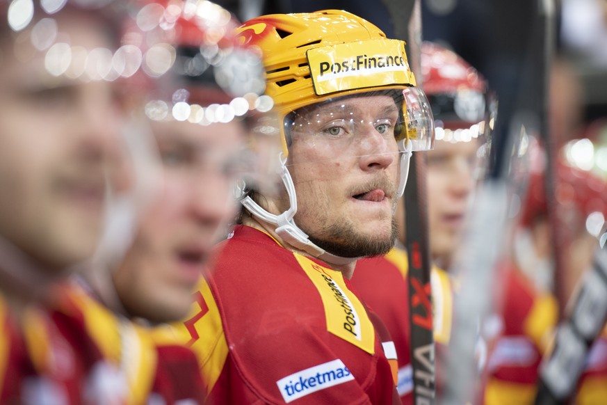 Tigers Topscorer Jesper Olofsson, waehrend dem Qualifikations-Spiel der National League, zwischen den SCL Tigers und dem HC Lugano, am Freitag 22. Oktober 2021, im Ilfisstadion in Langnau. (PostFinanc ...