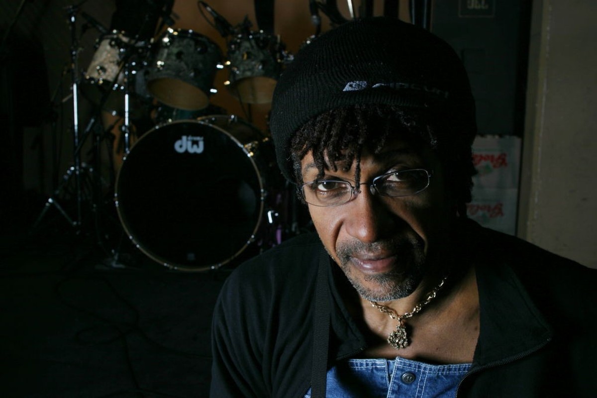 LONDON - 23rd JUNE: Jamaican drummer Sly Dunbar posed at the Jazz Cafe in London on 23rd June 2005. (Photo by Richard Ecclestone/Redferns)