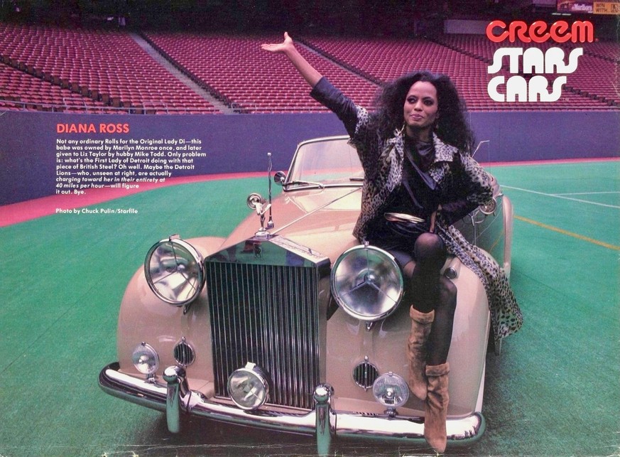 "Stars Cars" von CREEM Magazine – Musikstars der 80er mit ihren Autos. Hier: Diana Ross

https://justacarguy.blogspot.com/2025/04/do-you-remember-creem-magazine-in-1970s.html