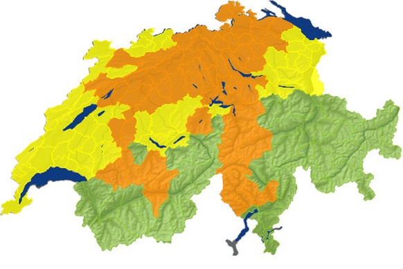 Regionen in Orange sind am stärksten betroffen.