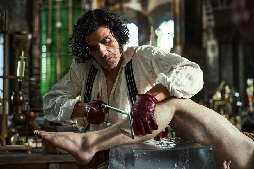 This image released by Netflix shows Oscar Isaac in a scene from &quot;Frankenstein.&quot; (Netflix via AP)
Film Review - Frankenstein