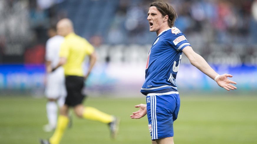 Hekuran Kryeziu von Luzern beim Fussball Meisterschaftsspiel der Super League zwischen dem FC Luzern und dem FC Lugano vom Sonntag 2. April 2017 in Luzern. (KEYSTONE/Urs Flueeler)