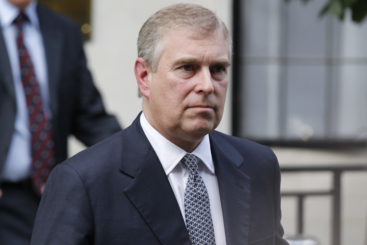 FILE- In this Wednesday, June 6, 2012 file photo, Britain's Prince Andrew leaves King Edward VII hospital in London after visiting his father Prince Philip. Reacting to U.S. court documents, roya ...