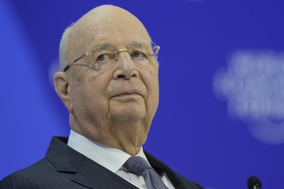 FILE - Klaus Schwab, Chairman of the World Economic Forum attends the opening of the Annual Meeting of World Economic Forum in Davos, Switzerland, Jan. 16, 2024. (AP Photo/Markus Schreiber, File)
Swit ...
