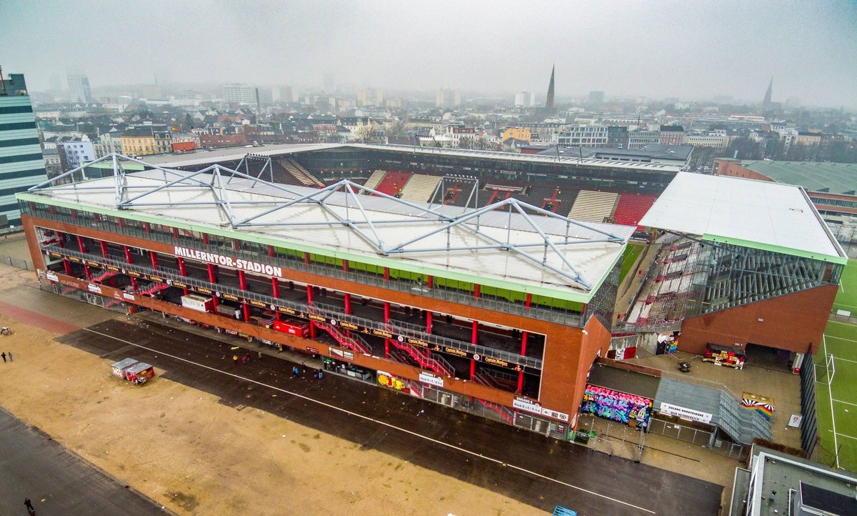 Das Millerntor-Stadion von oben , Hamburg, 27.12.2018 Millerntor-Stadion, Hamburg, 27.12.2018 Hamburg *** The Millerntor Stadium from above Hamburg 27 12 2018 Millerntor Stadium Hamburg 27 12 2018 Ham ...