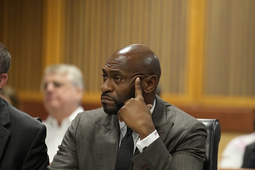 Special prosecutor Nathan Wade sits in court Tuesday, Feb. 27, 2024, in Atlanta. Terrence Bradley, Wade?s former law partner and onetime divorce attorney, testified as a judge considered an effort by  ...