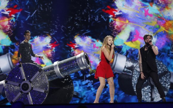 Ilinca feat. Alex Florea from Romania performs the song &quot;Yodel It!&quot; during rehearsals for the Eurovision Song Contest, in Kiev, Ukraine, Wednesday, May 10, 2017. The final of The Eurovision  ...