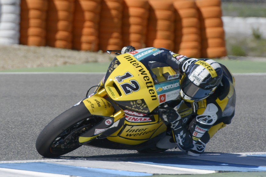 Tom Lüthi während der Testfahrt in Jerez.