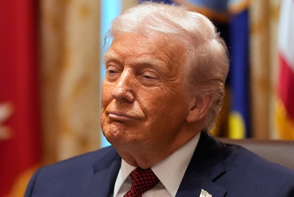 President Donald Trump listens during a roundtable on farm subsidies in the Cabinet Room of the White House, Monday, Dec. 8, 2025, in Washington. (AP Photo/Alex Brandon)
Donald Trump